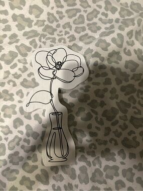 Hand-Drawn Black Floral Vase Wall Decor